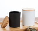 Black Classic Glass Candle Jar with Wooden Lid 300ml