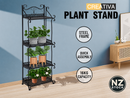 Plant Stand Garden Planter Metal Flower Pot Rack Corner Shelving Indoor Outdoor*4 Tier