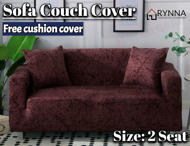 Stretch Sofa Cover Loung Couch Removable Slipcover 1/2/3/4Seater+1 Cushion Cover * Mia 1 *4 Sizes