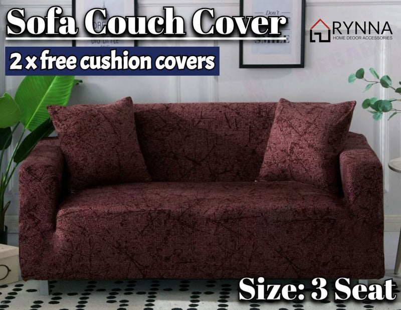 Stretch Sofa Cover Loung Couch Removable Slipcover 1/2/3/4Seater+1 Cushion Cover * Mia 1 *4 Sizes