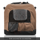LOVEPET® Dark Brown * Dog Travel Cage Collapsible Soft Pet Dog Crate * M/L/XL/3XL