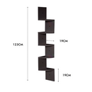 nzmegabuy 5-tier black corner floating wall shelf with dimensions for space-saving storage in narrow rooms