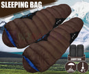 Camping Mummy Sleeping Bag Single -8°C Coffee