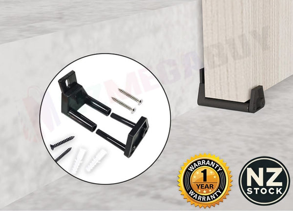 Black Steel Barn Door Hardware Sliding Bottom Floor Guide Wall Guides
