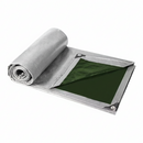 nzmegabuy heavy-duty 160gsm reversible silver and dark-green polyethylene tarpaulin with reinforced eyelets