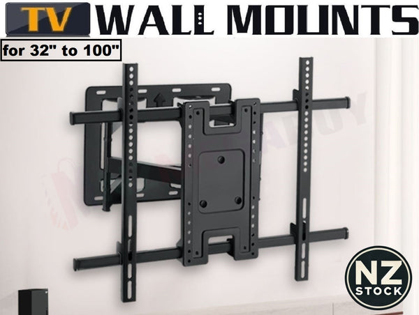 TV Wall Mount Bracket Heavy Duty Double Arm 32"-100"