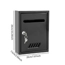 Mailbox Wall-Mounted Letter box w/ Paper Holder & Key Lock
