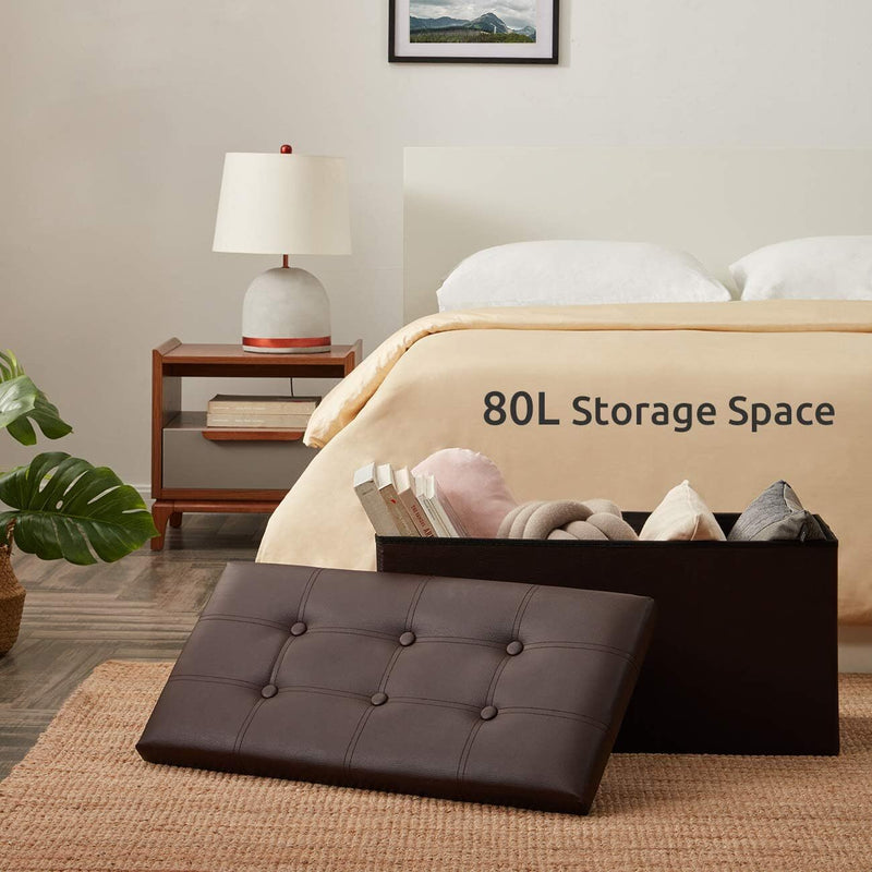 Storage Ottoman, Stable & Sturdy, Foldable Space Saver, Soft Sofa Sponge