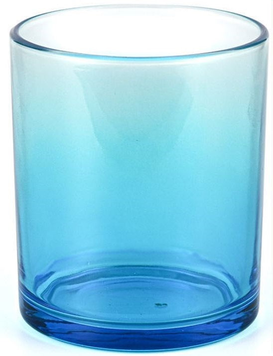 Blue Clear Classic Glass Candle Jar with Metal Lid 430ml