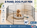 8 Panel Dog Playpen 76cm | Foldable Pet Exercise Pen | Black