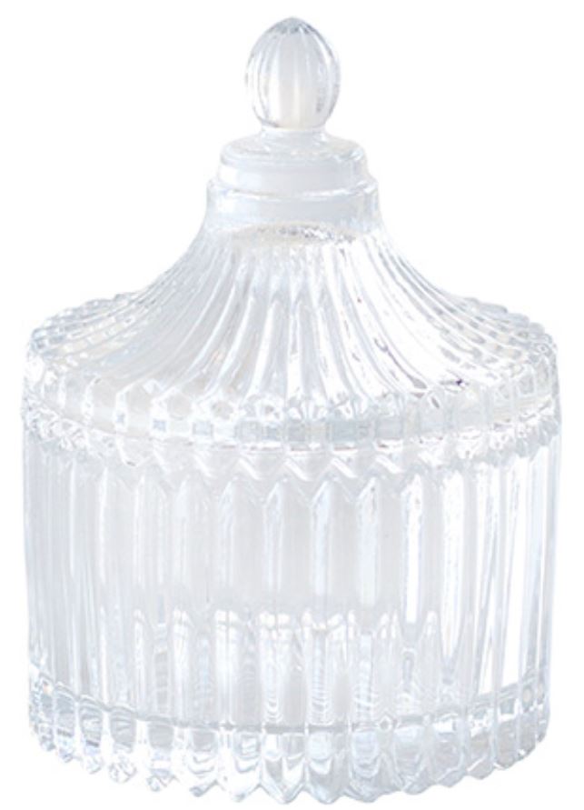 Vintage Cut Glass Candle Jar with Lid 75ml