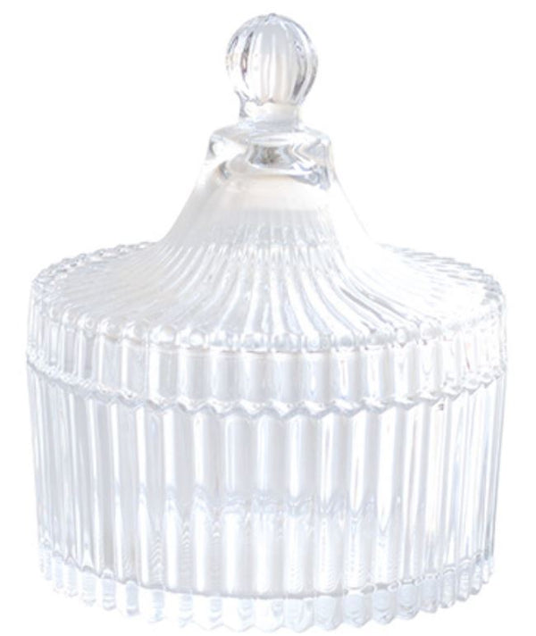 Vintage Cut Glass Candle Jar with Lid 250ml