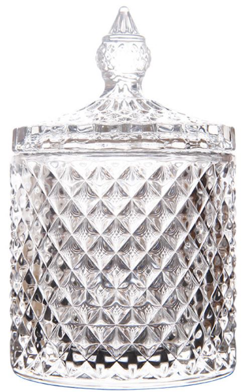 Vintage Cut Glass Candle Jar with Lid 140ml/300ml/550ml