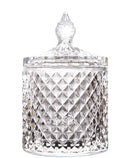 Vintage Cut Glass Candle Jar with Lid 140ml/300ml/550ml