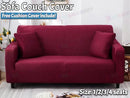 Stretch Sofa Cover Lounge Couch Removable Slipcover 1 Seater + 1 Cushion Cover Mia Red*4 Sizes