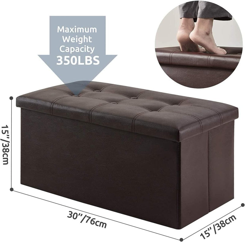 Storage Ottoman, Stable & Sturdy, Foldable Space Saver, Soft Sofa Sponge