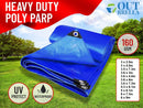 Tarpaulin Tarp Canvas Camping Poly Tarps Heavy Duty Cover 160gsm *10 Sizes