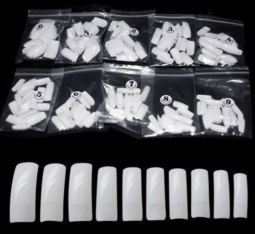 Nail Tips 500pcs * Half Cover White