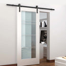 Black rustic sliding barn door hardware sliding track 1.7M