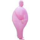 nzmegabuy pink inflatable fat suit costume for parties made of lightweight polyester with elasticated openings