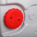 nzmegabuy 40L grey portable water tank featuring a bright red screw-on cap for secure storage and easy access