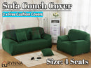 Stretch Sofa Cover Loung Couch Removable Slipcover 1/2/3/4Seater+1 Cushion Cover *emerald *4 Sizes