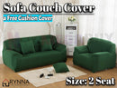 Stretch Sofa Cover Loung Couch Removable Slipcover 1/2/3/4Seater+1 Cushion Cover *emerald *4 Sizes