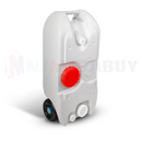 nzmegabuy 40L grey wheeled portable water tank made of durable polyethylene with a red cap for camping and caravans