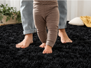 Super Soft Black Shaggy Carpet Rug | Modern Plush Floor Rug