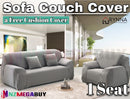 Stretch Sofa Cover Loung Couch Removable Slipcover 1/2/3/4Seater+1 Cushion Cover *Grey *4 Sizes
