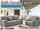 Stretch Sofa Cover Loung Couch Removable Slipcover 1/2/3/4Seater+1 Cushion Cover *Grey *4 Sizes