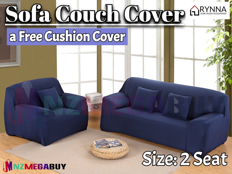 Stretch Sofa Cover Loung Couch Removable Slipcover Navy Blue *4 Sizes