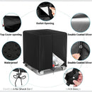 nzmegabuy 1000L IBC tank cover in black 420D Oxford fabric with UV protection, zipper access, and secure buckles.