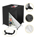 nzmegabuy 1000L IBC tank cover in black 420D Oxford fabric with UV-resistant silver lining, zipper, and secure buckles.