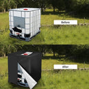 nzmegabuy 1000L IBC tank cover in black 420D Oxford fabric with UV protection and side zipper access