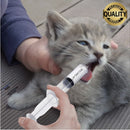 nzmegabuy 10ml needle-free plastic feeding syringe being used to feed a small grey kitten