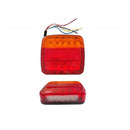 nzmegabuy 12V LED trailer tail light assembly with red and amber lenses for brake, turn signal, and reverse functions