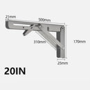 nzmegabuy 20 inch heavy-duty stainless steel folding shelf bracket with triangular support dimensions