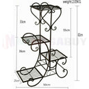 nzmegabuy 4-tier black metal plant stand with a classical scroll design for indoor or outdoor use