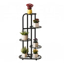 nzmegabuy 5 tier black steel plant stand holding various potted plants for indoor or outdoor home decor