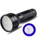 nzmegabuy 51 LED UV flashlight with black aluminium alloy body, featuring 395nm wavelength for stain detection