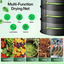 nzmegabuy 8-layer black mesh drying net with zipper closures for herbs, plants, and food, showing pest protection.