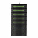 nzmegabuy 8-layer black mesh hanging drying rack with green zippers for herbs and plants