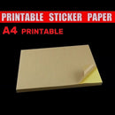 nzmegabuy A4 brown kraft self-adhesive sticker paper sheets with a partially peeled yellow backing on black background