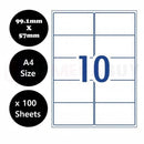 nzmegabuy A4 white sticker paper with 10 labels per sheet for laser and inkjet printers