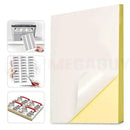 nzmegabuy A4 white adhesive sticker paper sheets for laser and inkjet printers, ideal for mailing and office labels.
