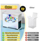 nzmegabuy clear acrylic display case for Japanese TCG booster boxes with magnetic closure and 5mm thick walls