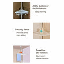 nzmegabuy 4-tier cream white adjustable bathroom corner shelf with draining trays, security fences, and towel bar