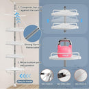 nzmegabuy 4-tier adjustable cream white bathroom corner shelf with telescopic pole and no-drill installation