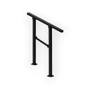 nzmegabuy adjustable black metal handrail for 1-2 outdoor steps, featuring a weather-resistant and sturdy design.